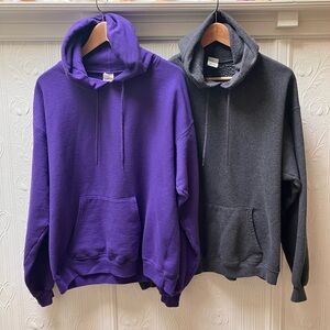 Hanes Purple and Gray Men's Hoodies